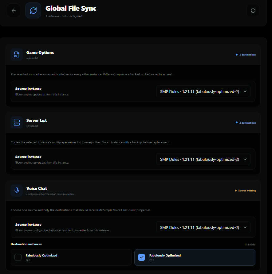 Bloom Client Global File Sync configuration